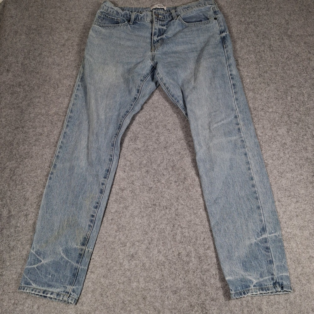 Fashion Nova Jeans Men 34 Blue Bostond Light Wash Straight Leg Denim